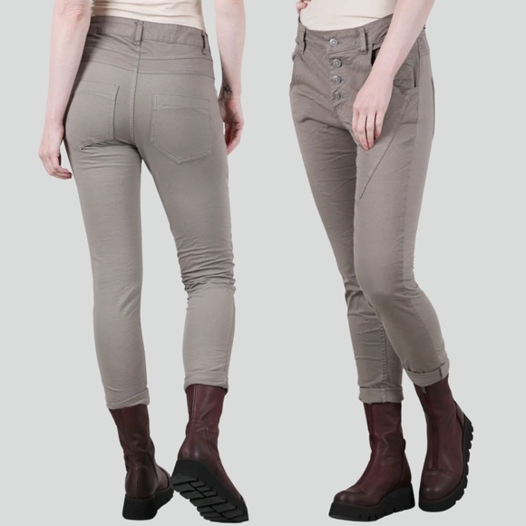 Femme Fatale Four-Button Signature Pant | Pants | Taupe | Small - Picture 2 of 7